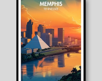 Memphis Poster - Tennessee Poster - Memphis - Memphis Print - Memphis Wall Art - Tennessee - Tennessee Print - Tennessee Decor - Memphis Art
