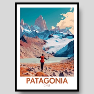 Patagonia Poster - Patagonia Print - Fitz Roy Poster - Patagonia Mountains - Chile Poster - Patagonia Wall Art - Argentina Poster -Patagonia