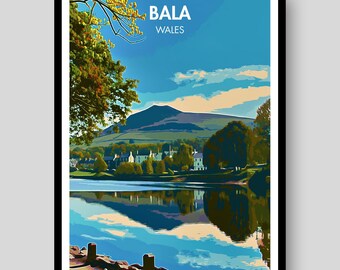 Bala Lake Wales Art Print – Welsh Travel Poster