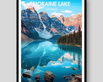 Moraine Lake Poster - Banff National Park Poster - Moraine Lake - Canadian Print - Canada - Banff - Banff Wall Art - Banff Print -Canada Art