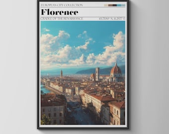 Florence City Poster Art Cradle of the Renaissance Architecture Print