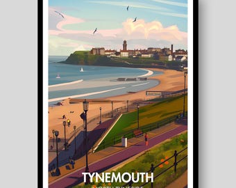 Tynemouth Poster - Newcastle Poster - Newcastle upon Tyne - Newcastle Skyline - Tynemouth - Newcastle Print - Tynemouth Print - Newcastle