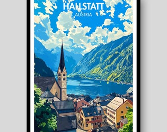 Hallstatt Poster - Austria Poster - Hallstatt - Hallstatt Wall Art - Hallstatt Print - Alps Poster - Austria - Lake Hallstatt -Austria Print