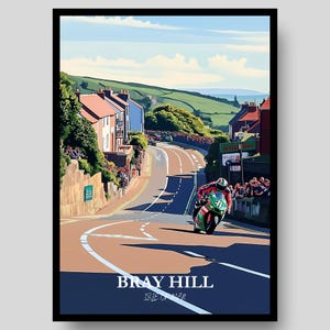 Bray Hill Poster - Isle of Man Poster - Isle of Man TT - Motorbike Poster - Motorcycle Wall Art - Isle Of Man - Moto GP - Isle of Man Print