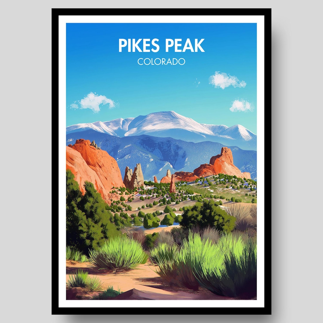Pikes Peak Poster - Pikes Peak Print - Colorado - Pikes Peak Wall Art ...