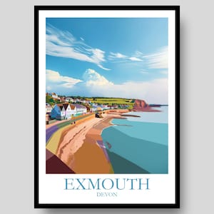 Exmouth Poster - Devon Print - Exmouth - UK Wall Art - Devon - Devon Poster - South Devon Art - English Countryside - Exeter Poster - UK