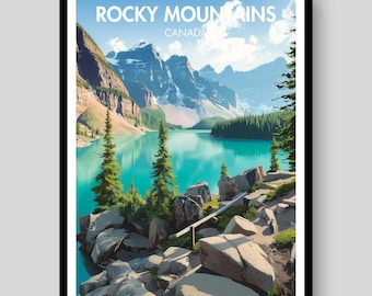 Rocky Mountains Poster - Canada Poster - The Rockies Poster - Banff Poster - Rocky Mountains Wall Art - Canadian Print - Banff Gifts