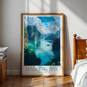 Póster de la bahía de Halong - Póster de Vietnam - Impresión de la bahía de Halong - Bahía de Halong - Póster de viaje - Póster del océano - Conjunto de pósteres - Arte de la bahía de Halong - Vietnam