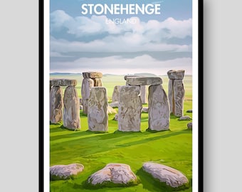 Stonehenge Travel Poster – Wiltshire, England Landmark Art