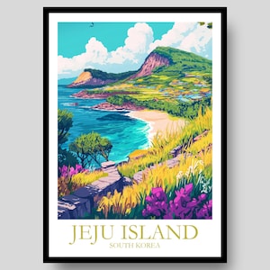 Jeju Island Poster - South Korea Poster - Jeju Island Wall Art - Korea Poster - Seoul Poster - Travel Poster - Korean Wall Art - Jeju Island