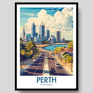 Perth, WA - Perth poster - Australië poster - Perth print - reizen poster - reizen muur kunst - Australië print - Perth - West-Australië