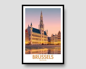 Bryssel Reseposter - Grand-Place Väggkonst