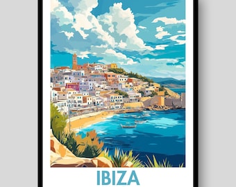 Ibiza Travel Poster – Balearic Islands, Spain Art Print