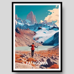 Patagonia Poster - Patagonia Mountains - Fitz Roy Poster - Patagonia - Patagonia Wall Art - Patagonia Print - Argentina - Chile Poster
