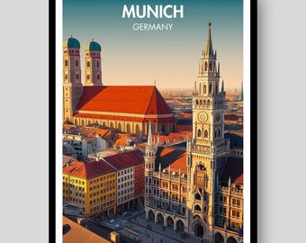 Póster de viaje de Múnich, Alemania: Impresión artística bávara