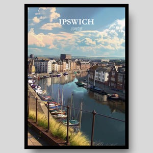 Ipswich Poster - Suffolk Landscape - Ipswich - Suffolk Poster - Ipswich Print - Suffolk - Bury St Edmunds - Southwold - Suffolk Art