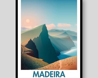 Poster di Madeira - Arte di Madeira - Poster del Portogallo - Madeira - Portogallo - Arte della parete di Madeira - Madeira Portogallo - Arte del Portogallo - Poster portoghese