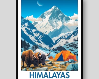 Himalayas Poster - Mount Everest Poster - Himalayas - Nepal Poster - Mount Everest - Himalayas Print - Himalayas Wall Art - Himalayas Art