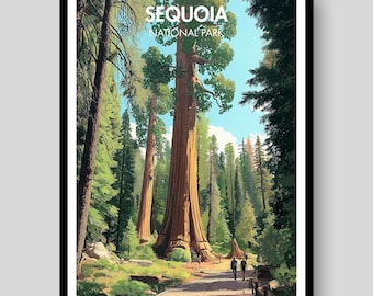 Park Narodowy Sekwoi - Plakat ścienny z motywem Sekwoi - Kalifornia - Wydruk z Parku Narodowego Sekwoi - Prezenty z Sekwoi - Kalifornia Wydruk - Kalifornia