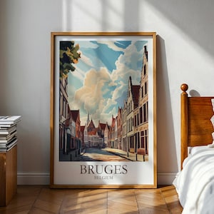 Bruges Travel Poster - Belgium Wall Art - Berlin Art - Vacation Poster - Gift for Traveller - Brussels Poster - Bruges Wall Art - Bruges Art