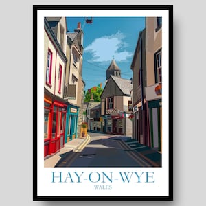Hay-On-Wye Poster - Cymru - Welsh Gift - Wales Poster - Welsh - Travel Poster - Wales - Wales Print - Welsh Poster - Hay-On-Wye -UK Wall Art