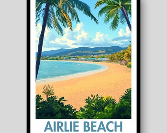 Airlie Beach Poster - Australian Wall Art - Whitsundays - Queensland Print