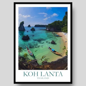 Koh Lanta Poster - Thailand Travel Poster - Koh Lanta - Thailand - Thai Poster - Koh Lanta Print - Thailand Poster - Thailand Gift -Thai Art
