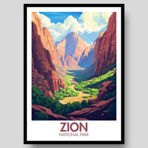 Zion Nationalpark Poster - Zion Nationalpark - Nationalpark Poster - Zion - Zion Poster - Nationalpark - Zion Wandkunst - Zion Print