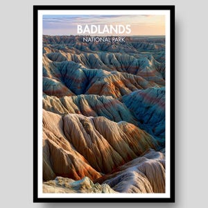 Badlands National Park Poster - Badlands National Park - South Dakota Poster - Badlands - National Park Poster - South Dakota -Badlands Gift