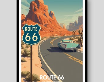 Route 66 Art Print | Route 66 | Route 66 Wall Decor| Route 66