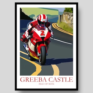 Greeba Castle Poster - Isle of Man Poster - Isle of Man TT - Motorbike Poster - Motorcycle Wall Art - Isle Of Man - MotoGP-Isle of Man Print