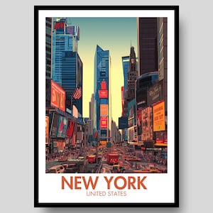 New York Poster - Times Square Poster - New York City - New York Print - New York City Poster - New York Painting - New York - Times Square