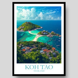 Koh Tao Poster - Thailand Travel Poster - Koh Tao - Thailand Poster - Koh Samui - Koh Phangan - Thailand - Thailand Wall Art -Thailand Print