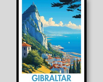 Póster de Gibraltar - Impresión de Gibraltar - Arte mural de Gibraltar