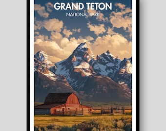 Grand Teton National Park Poster - Wyoming Poster - Grand Teton National Park - Grand Teton Wall Art - Wyoming - National Park Poster