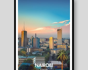 Nairobi Poster - Kenya Poster - African Wall Art - Nairobi - Nairobi Print - Nairobi Wall Art - Africa Poster - Kenya - Kenya Travel Poster