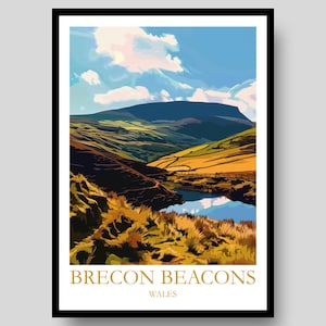Brecon Beacons Poster - Wales Poster - Brecon Beacons - Welsh Poster - Mountain Poster - Cymru - Wales - Welsh Gift - Brecon Beacons Art