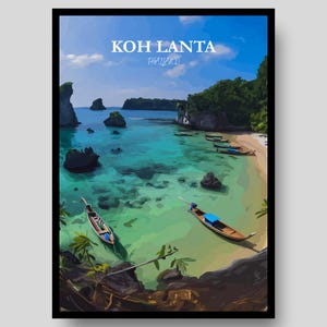 Koh Lanta Poster - Thailand Travel Poster - Koh Lanta - Thailand - Thai Wall Art - Koh Lanta Print -Thailand Poster -Thailand Gift -Thai Art