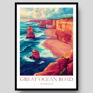 Great Ocean Road Poster - Twelve Apostles - Australian Wall Art - Melbourne Poster - Australia Poster - Great Ocean Road - Twelve Apostles