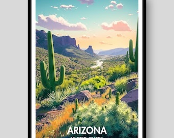 Arizona Poster - Arizona Wall Art - Arizona Prints - Arizona Gifts - Phoenix Poster - Arizona Print - Arizona Artwork - Sedona Poster