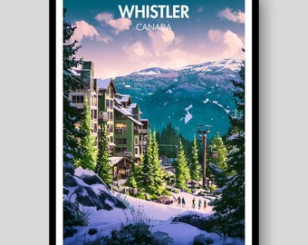 Whistler Poster - Canada Poster - Whistler Print - Whistler Wall Art - Canadian Poster - Canada Print - Whistler Ski Resort - Canadian Print