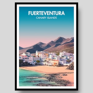 Póster de Fuerteventura - Póster de las Islas Canarias - Impresión de Fuerteventura - Fuerteventura - España - Islas Canarias - Arte de Fuerteventura - Arte de España
