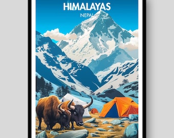 Himalayas Poster - Mount Everest Poster - Himalayas - Nepal Poster - Mount Everest - Himalayas Print - Himalayas Wall Art - Nepal - Everest