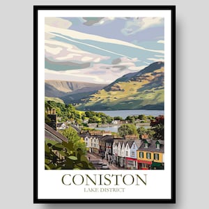 Coniston Poster - Lake District Poster - Cumbria - Coniston - Lake District Art - Lake District - National Park Posters -Lake District Print