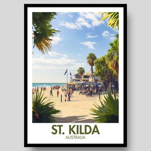 St Kilda Poster - Melbourne Poster - Australian Wall Art - St Kilda - Beach Poster - Melbourne - St Kilda Print - Australia - Australia Art
