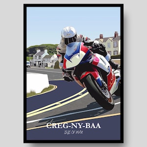 Creg-Ny-Baa Poster - Isle of Man Poster - Isle of Man TT - Motorbike Poster - Motorcycle Wall Art - Isle Of Man - MotoGP - Isle of Man Print