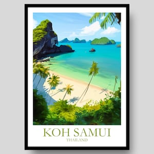 Koh Samui Poster - Thailand Poster - Koh Samui - Koh Phangan - Thailand Wall Art - Thai Poster - Travel Poster - Thailand - Koh Samui Print