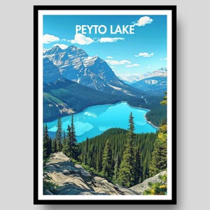 Affiche du lac Peyto - affiche du parc national Banff - lac Peyto - affiche du Canada - Banff - impression de Banff - canadien - Canada - art mural Canada