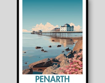 Póster de Penarth - Póster de Gales - Regalo galés - Penarth - Póster galés - Gales - Gales - Impresión de Gales - Arte mural de Gales - Impresión galesa - Cardiff