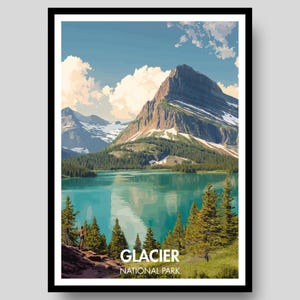 Glacier National Park Poster - Glacier National Park - Montana Poster - Glacier - Montana - National Park Poster - Glacier Poster